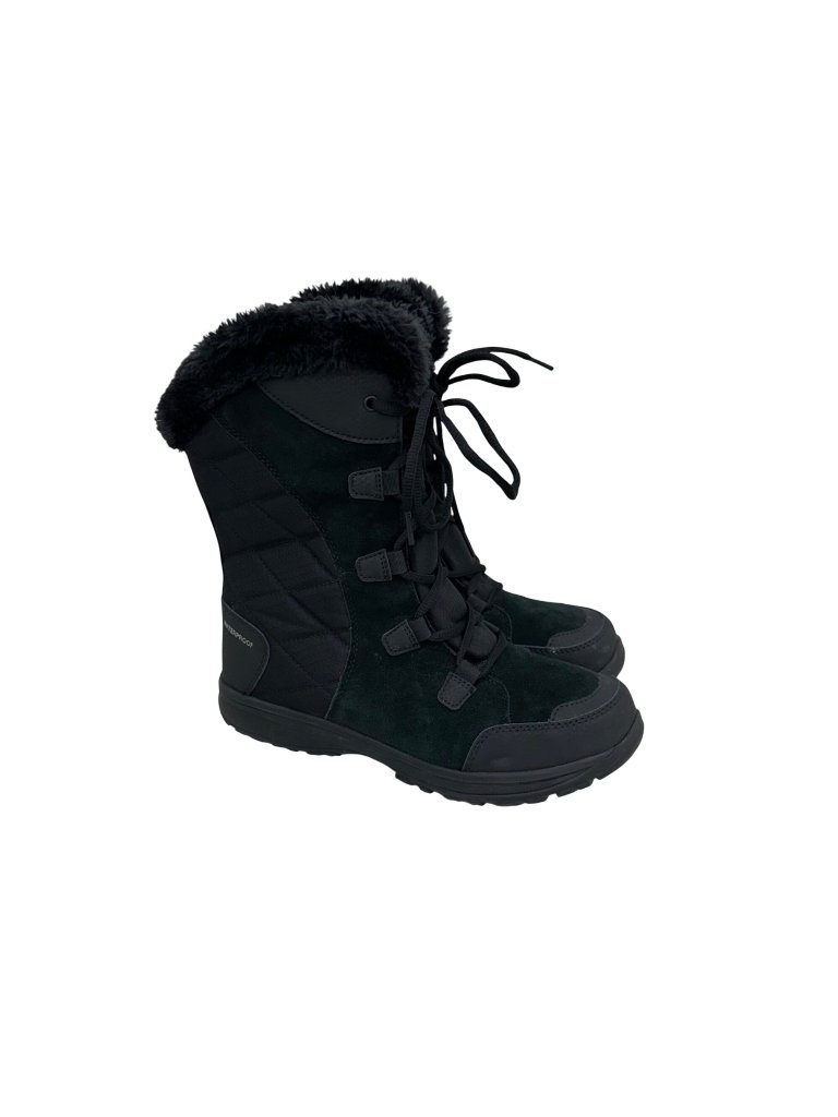 Columbia Ice Maiden Ii Winter Snow Boots Faux Fur Trim Lace Up Womens Size 9.5